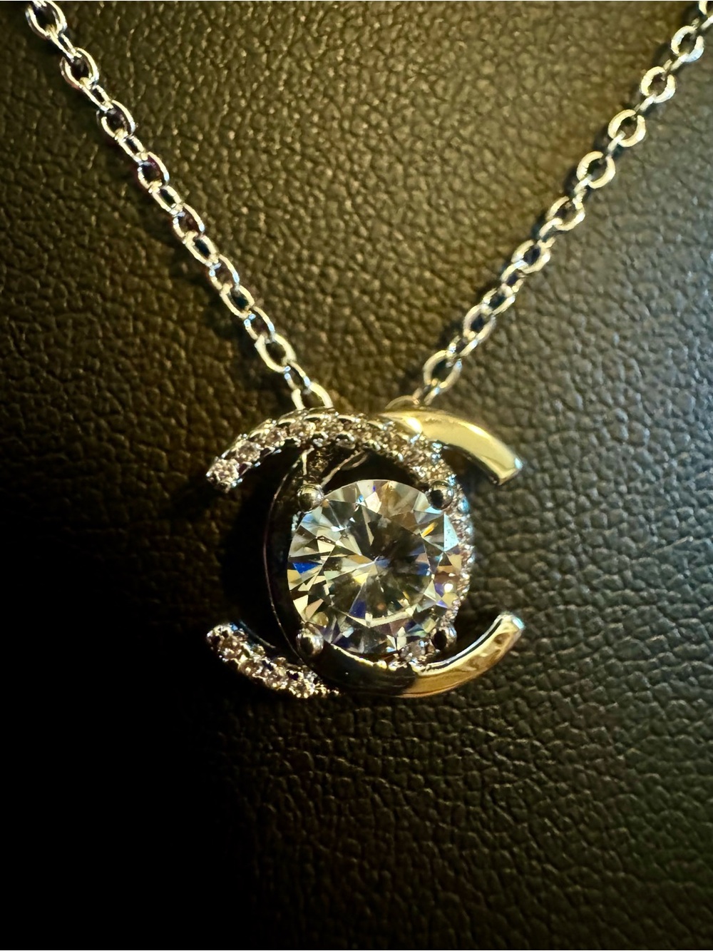 Silver Moissanite Pendant Necklace - Women Jewelry